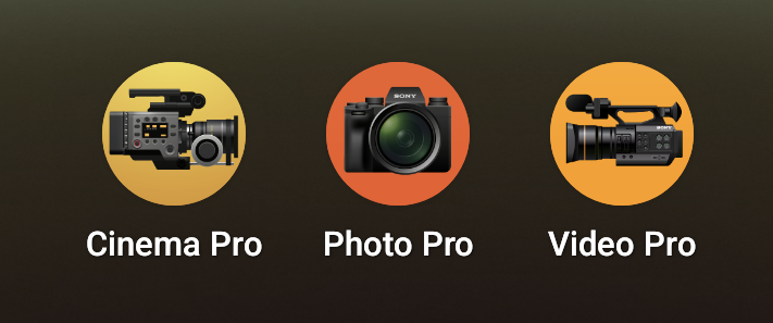 Cinema Pro、Photo Pro、Video Proのアプリアイコン